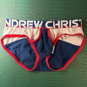 Andrew Christian Blue and White Briefs